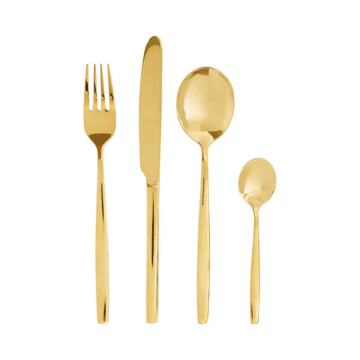 Avie 16 Piece Gold Finish Cutlery Set