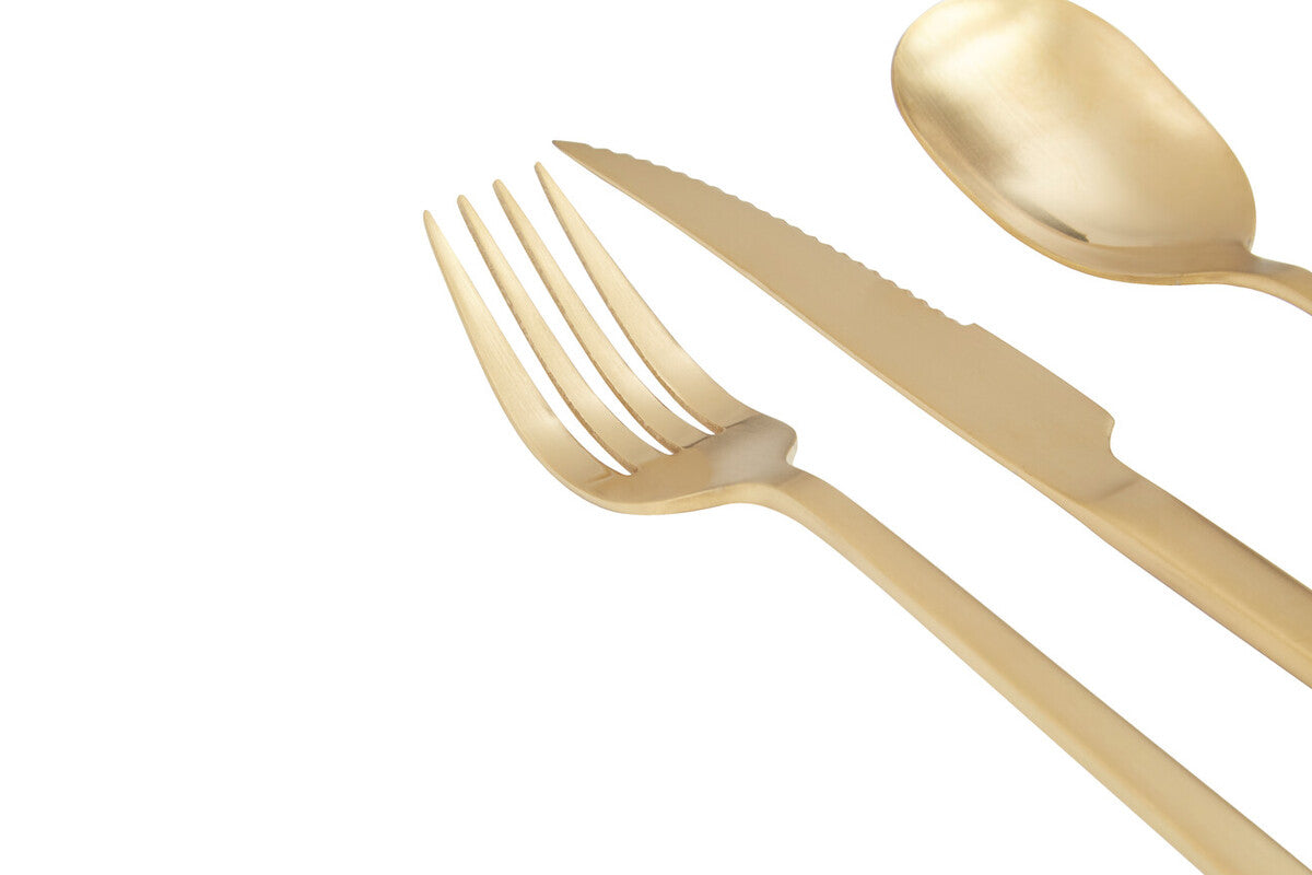 Avie 16 Piece Gold Finish Cutlery Set