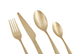 Avie 16 Piece Antique Gold Cutlery Set
