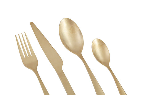 Avie 16 Piece Antique Gold Cutlery Set