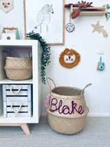Blue Personalised Tassel Name Basket - Extra Large (Copy)