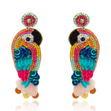 Hand Beaded Parrot Earrings