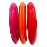 Fuschia and Orange and Bright Red Three Piece Bangle Set