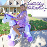 Ride-on Plush Unicorn Age 4-8 Purple（UK&EU in Stock）