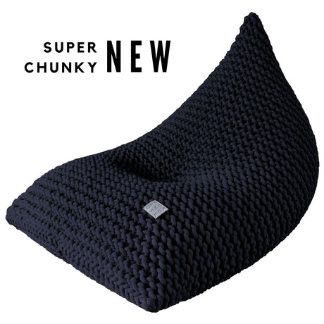 Chunky Knitted Bean Bag | NAVY BLUE