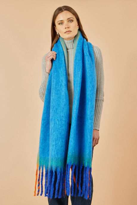 Yumi Blue Colour Block Scarf