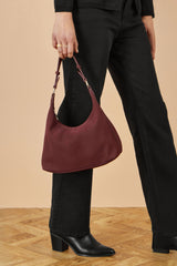 Yumi Burgundy Small Slouch Shoulder Bag