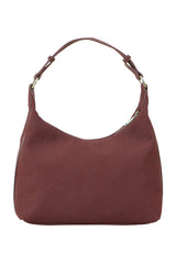 Yumi Burgundy Shoulder Bag With Buckle Strap