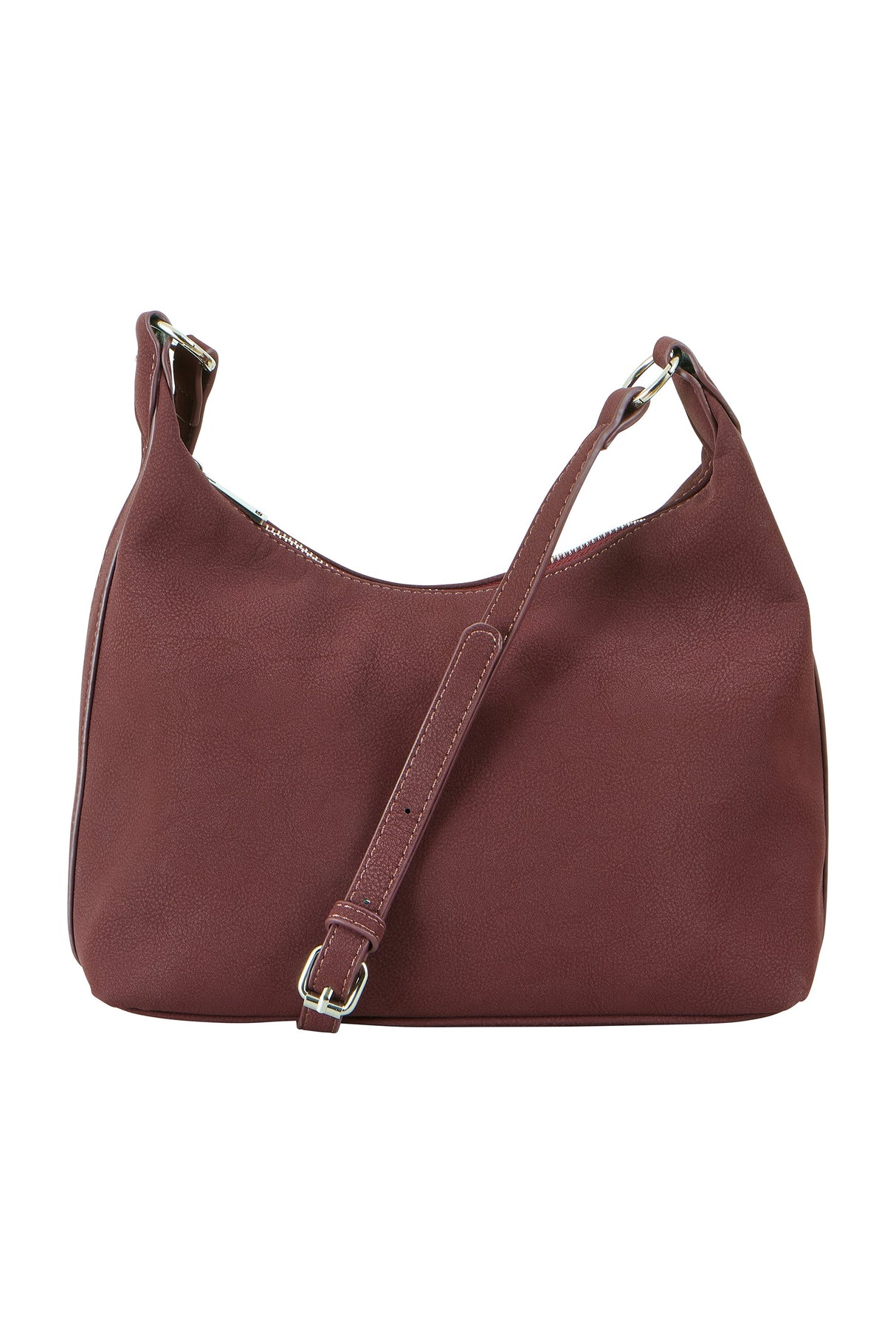 Yumi Burgundy Shoulder Bag With Buckle Strap