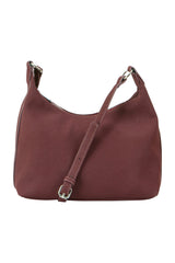 Yumi Burgundy Shoulder Bag With Buckle Strap
