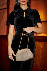 Yumi Gold Rhinestone Clutch Bag