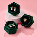 Amelia Bow Earrings Emerald, Blush Pink & Gold