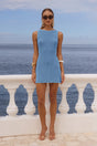 Runaway the Label ARIYA MINI DRESS - SKY BLUE METALLIC