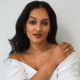 Adela Rose Quartz Star & Moon Charm Necklace | 925 Sterling Silver
