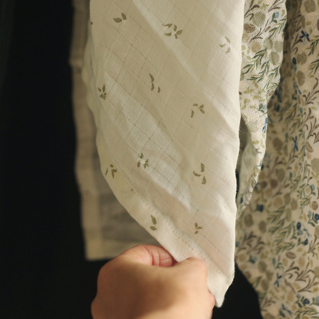 Organic Baby Muslin Swaddle - Nettle Scatter