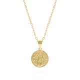 Alba Sun Coin Necklace | 18k Gold Plated