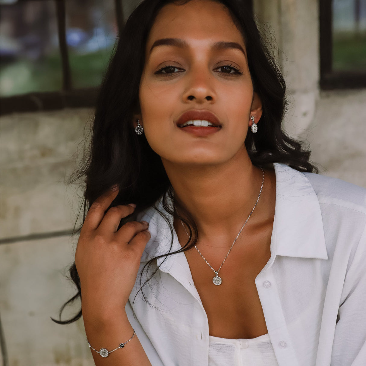Alba Sun Coin Necklace | 925 Sterling Silver