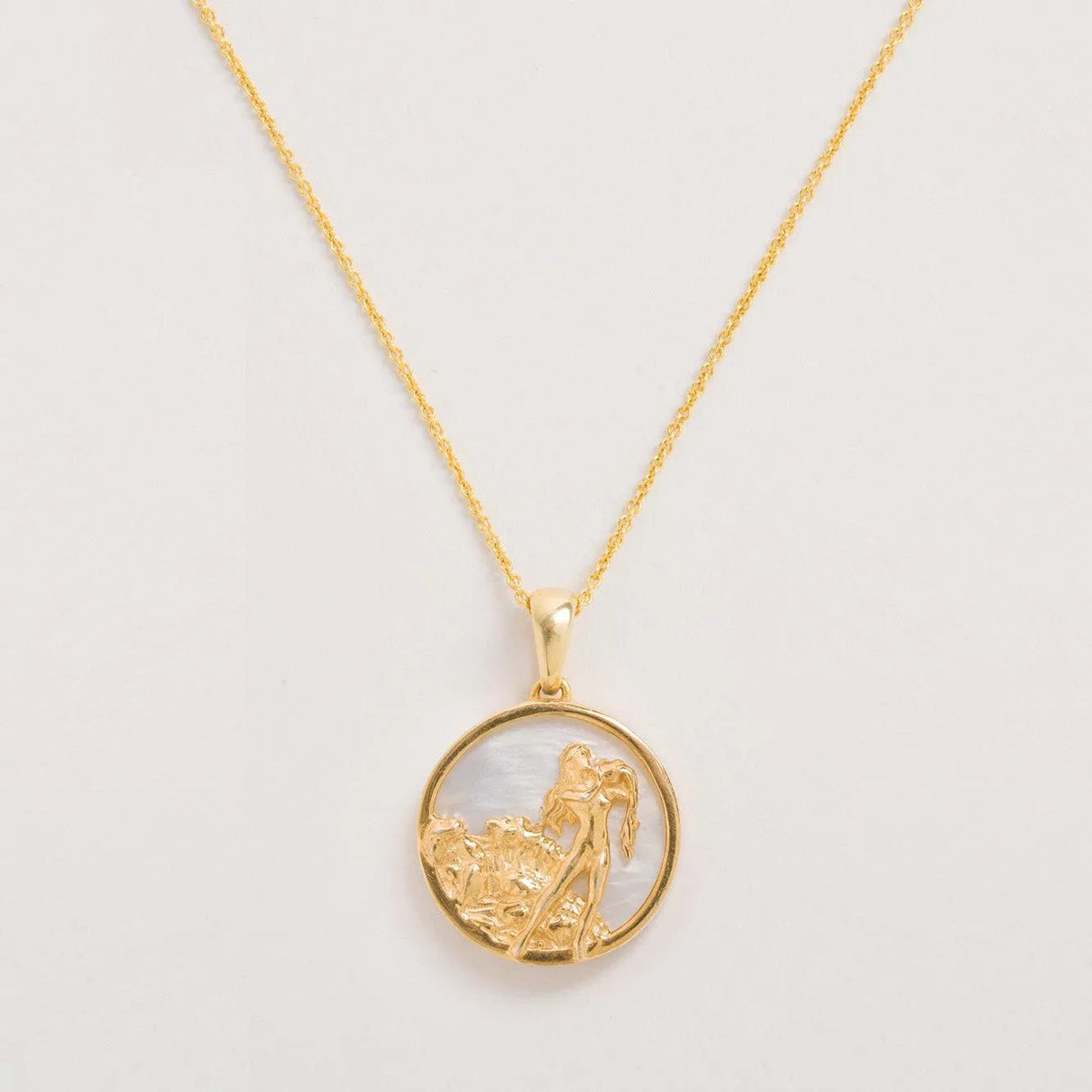 Aquarius, Gold Zodiac Necklace