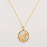 Aquarius, Gold Zodiac Necklace