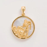 Aquarius, Gold Zodiac Pendant