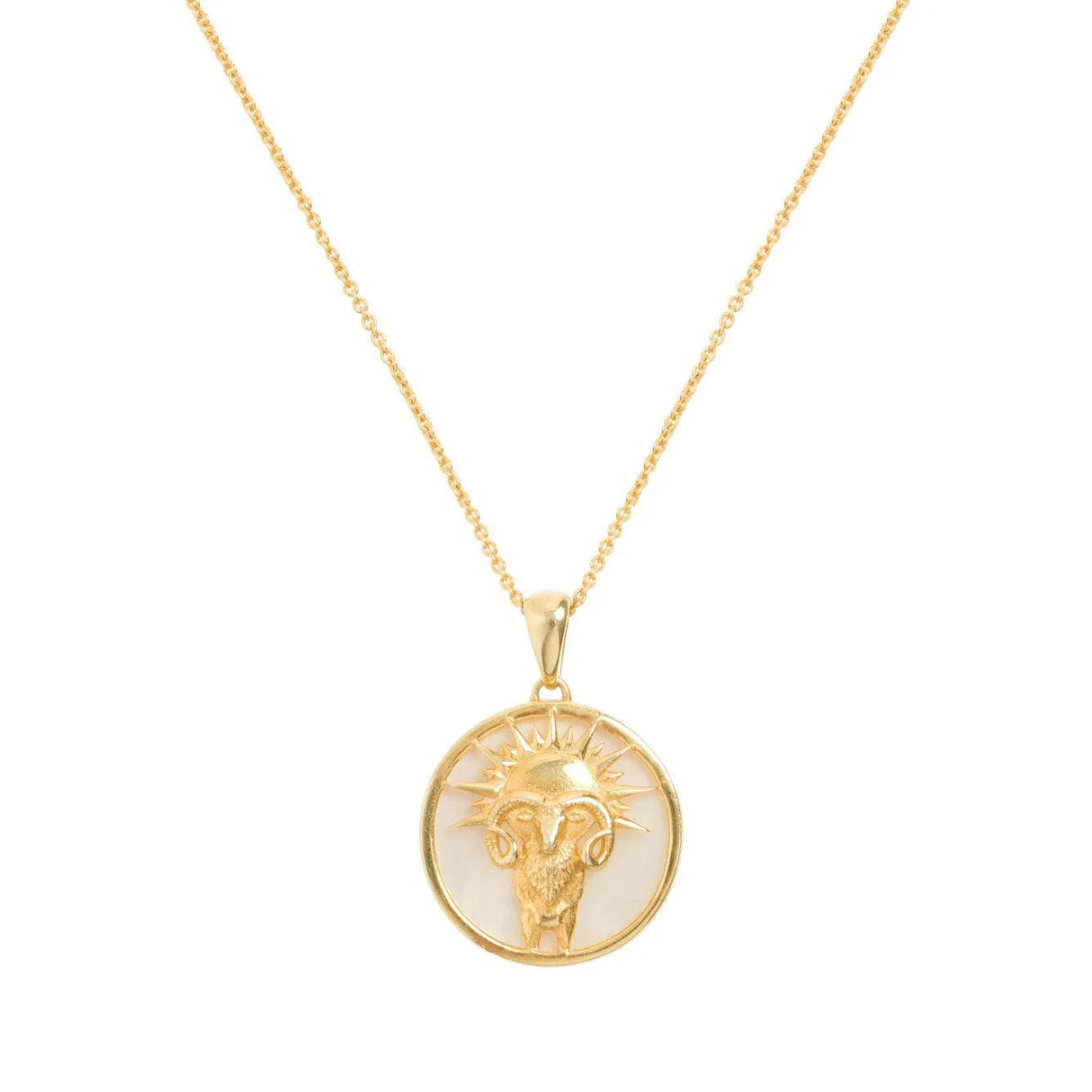 Aries, Gold Zodiac Necklace