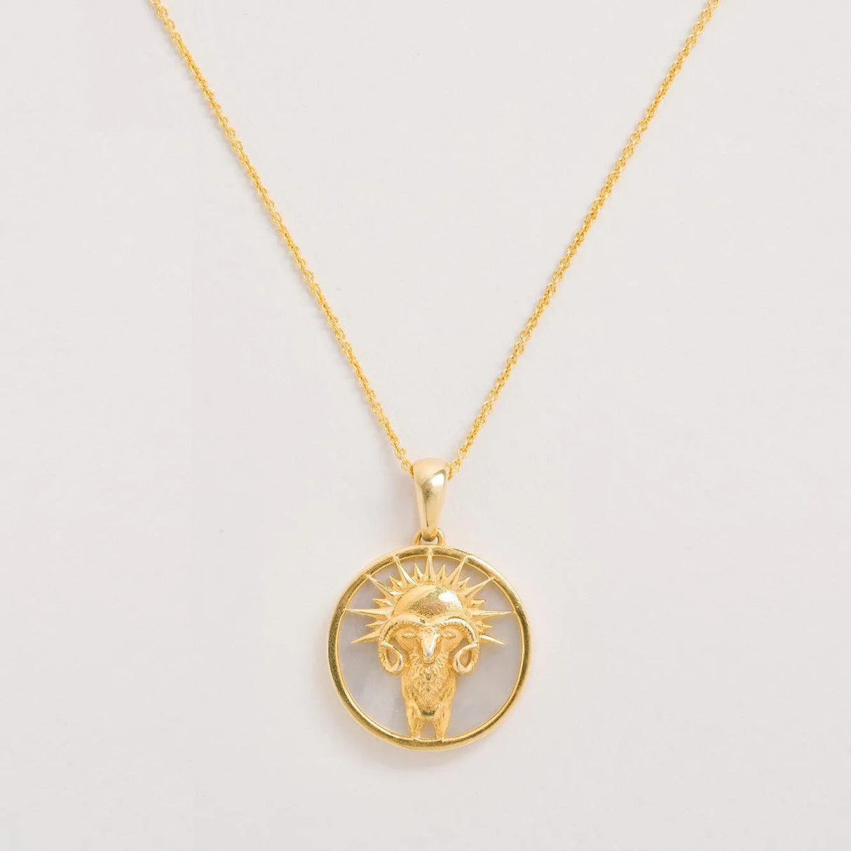 Aries, Gold Zodiac Necklace