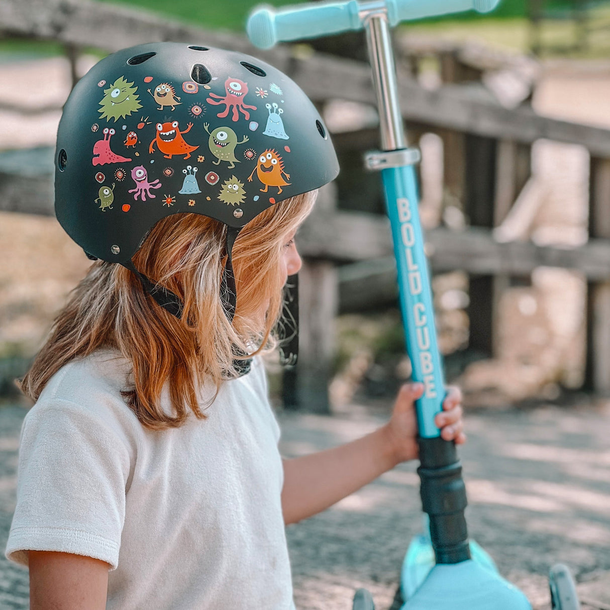Monster Party Black - Kids Helmet