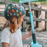 Monster Party Black - Kids Helmet