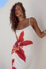 B BY RUNAWAY DEIA MIDI DRESS - CRIMSON LILY