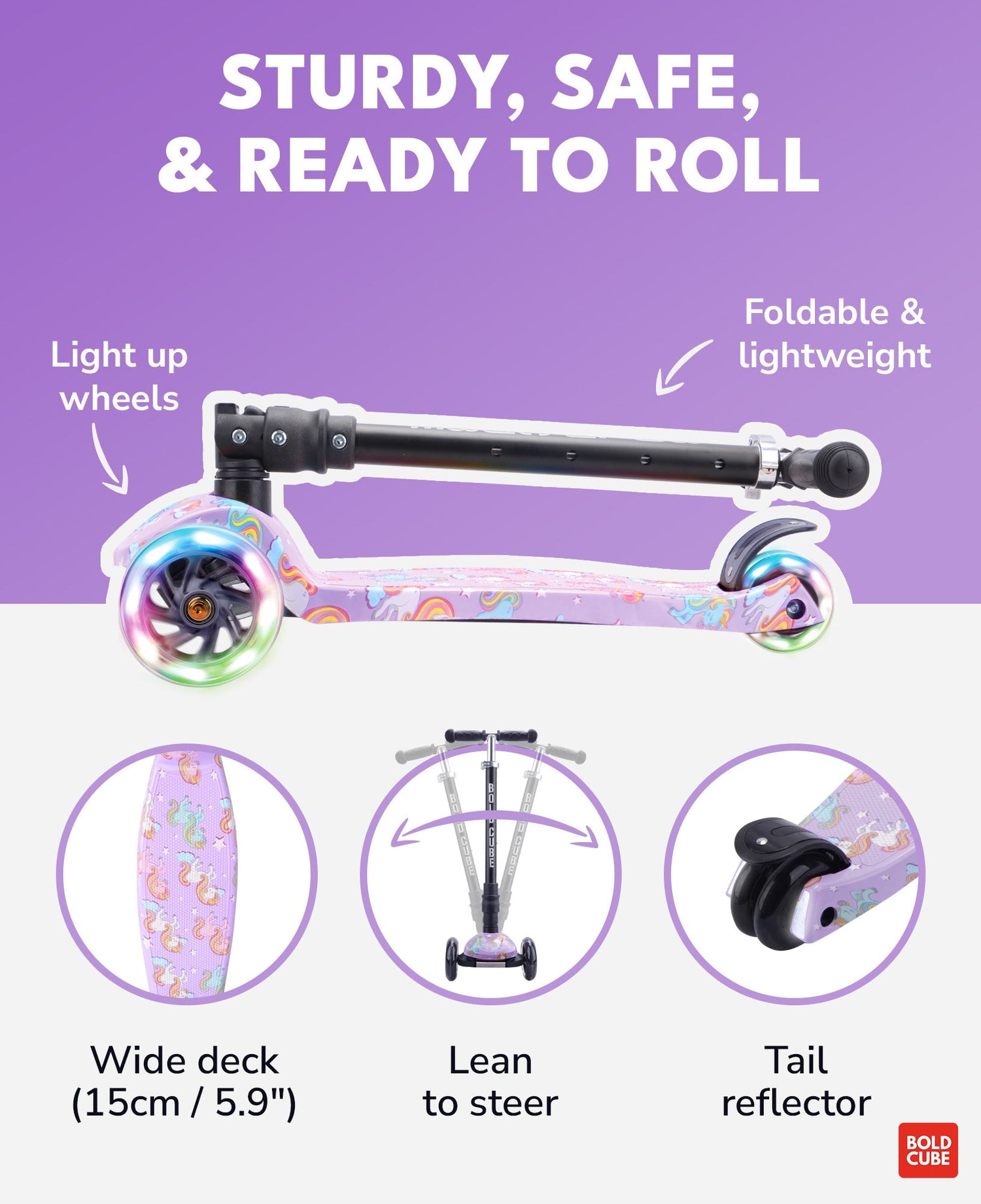 Unicorn Land - Big 3 Wheel Scooter