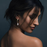 Hammered Gold Baroque Pearl Earrings