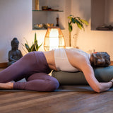 MINICAMP Yoga Bolster Meditation Cushion From 100% Linen in Forest Green