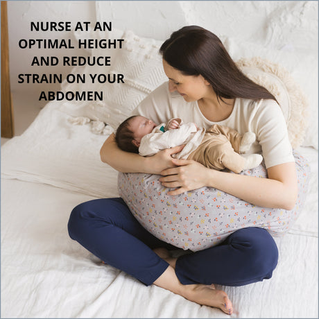 MINICAMP C-Shape Nursing & Pregnancy Pillow With Organic Grey Cover | Kapok or PES Filling