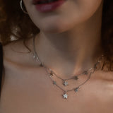 Blake Double Row Star Necklace | 925 Sterling Silver
