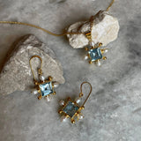 Blue Topaz Cross Necklace