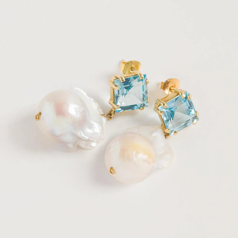 Blue Topaz Baroque Drops