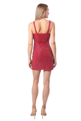 Butterfly Hand-Beaded Embellished Mini Dress