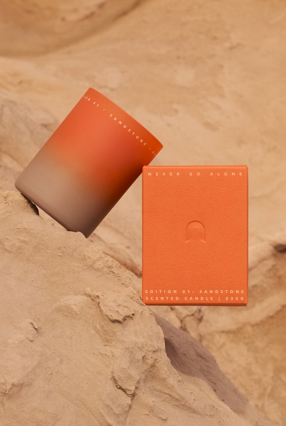 Never Go Alone Sandstone Candle