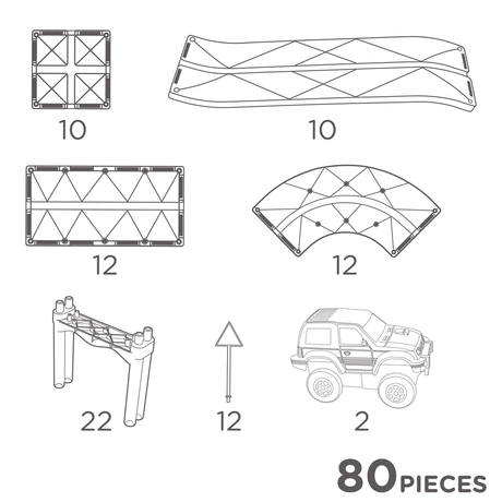 Large Race Track Pastel - 80 Pieces