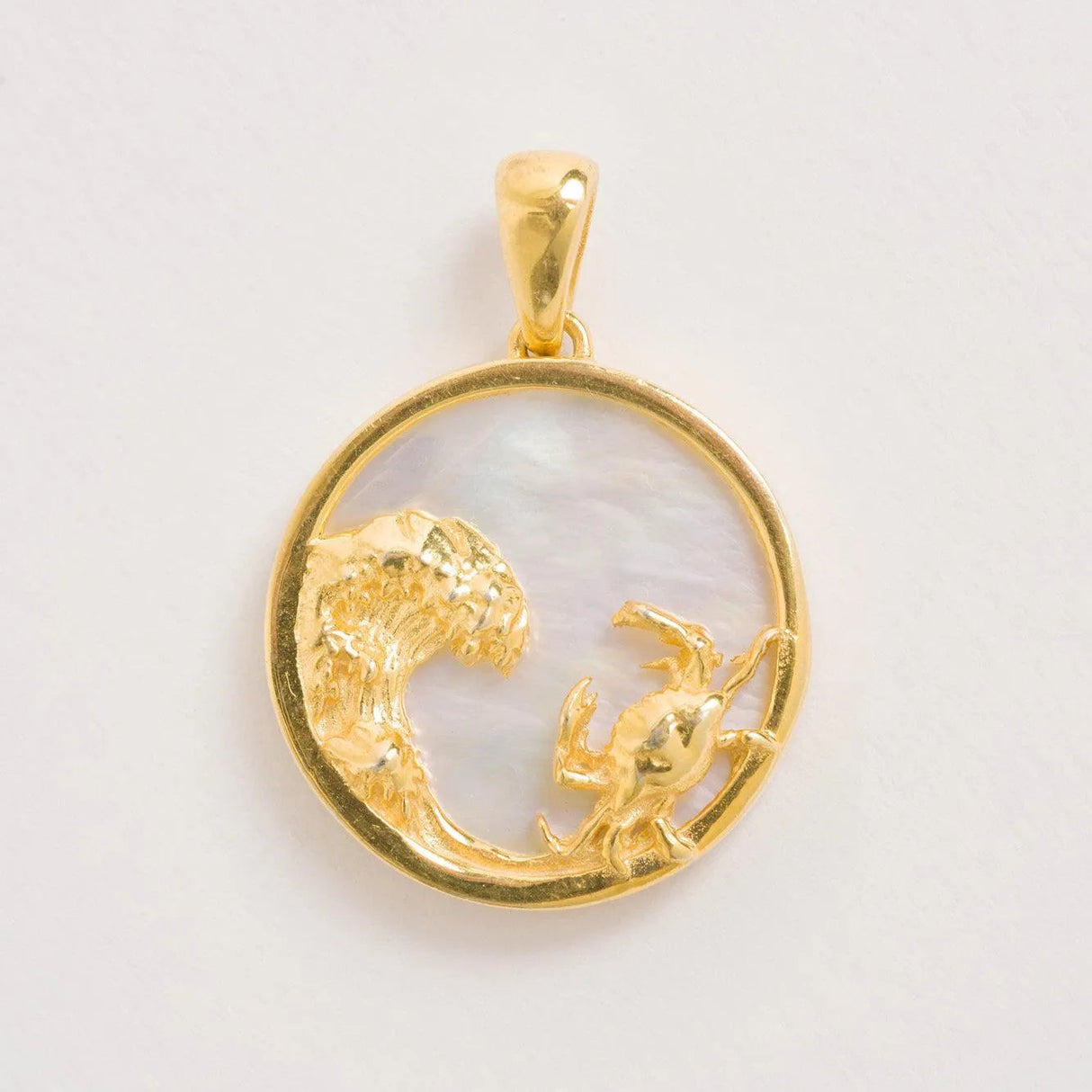 Cancer, Gold Zodiac Pendant