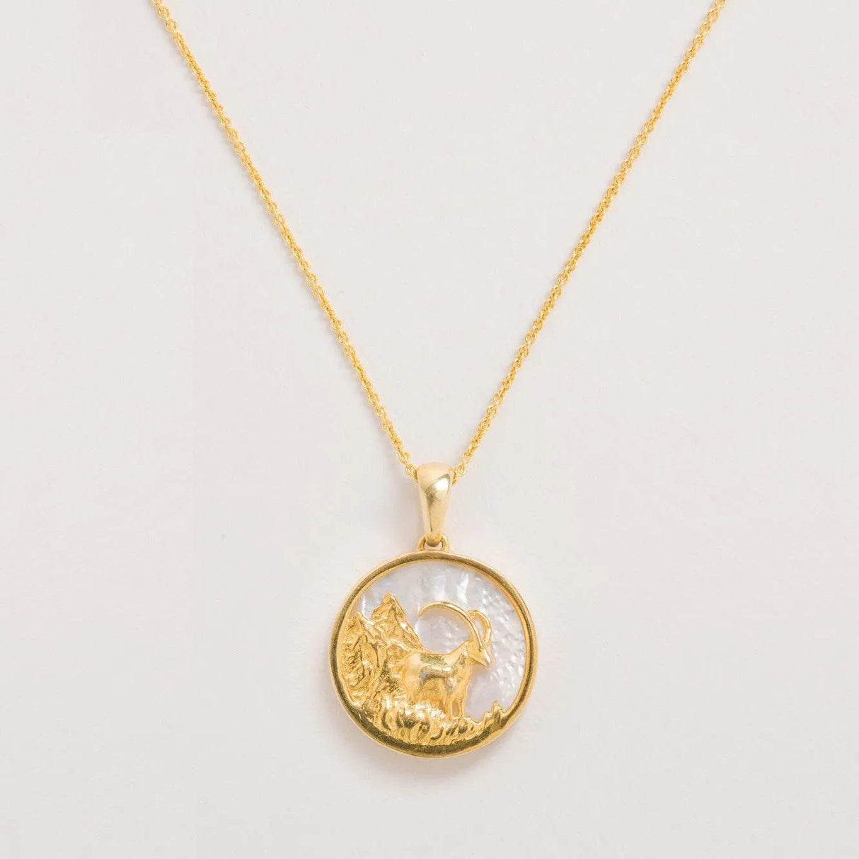 Capricorn, Gold Zodiac Necklace
