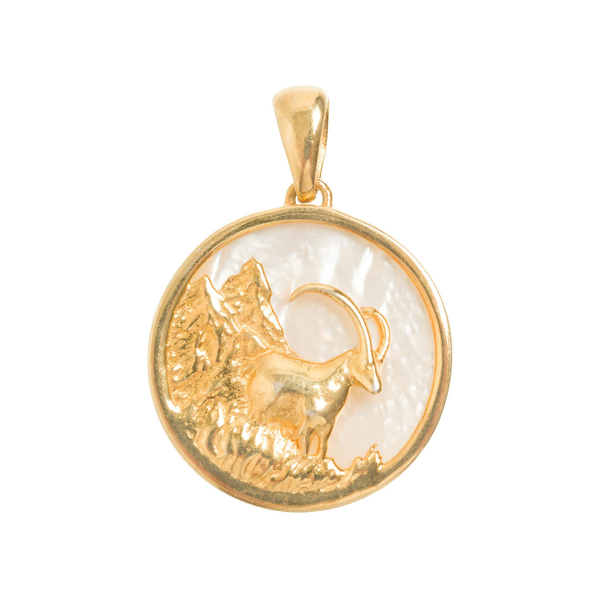 Capricorn, Gold Zodiac Pendant