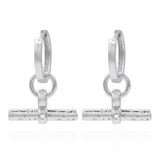 Cassia T-Bar Huggie Earrings | 925 Sterling Silver