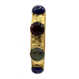 Flora Multi Stone Lapis and Burgundy Resin Stone Bangle