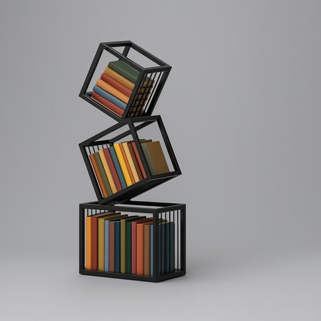 Rotating Cube Bookshelf