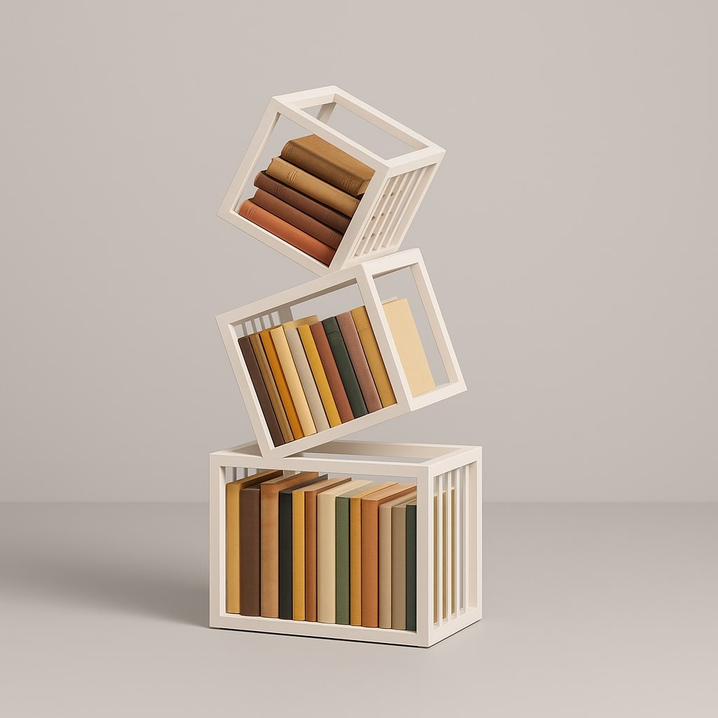 Rotating Cube Bookshelf
