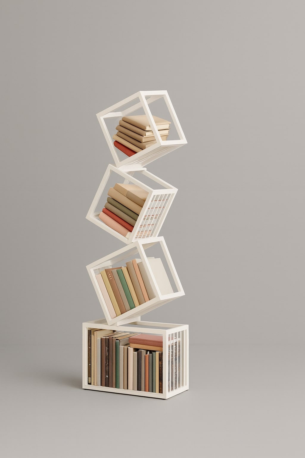 Rotating Cube Bookshelf