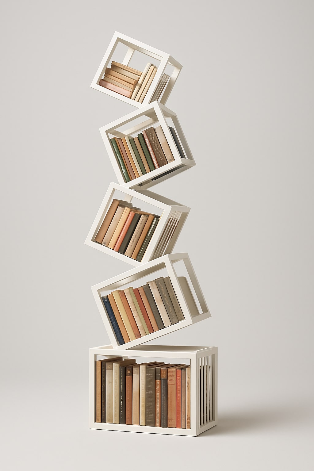 Rotating Cube Bookshelf
