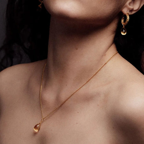 Citrine Charm Necklace