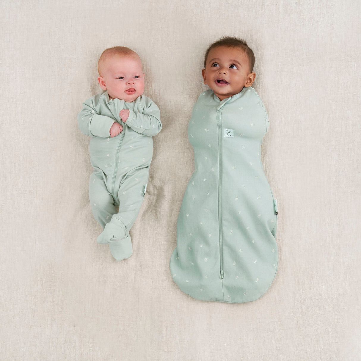 ErgoPouch - Organic Summer Cocoon Swaddle Sleeping Bag - Sage - 0.2 TOG